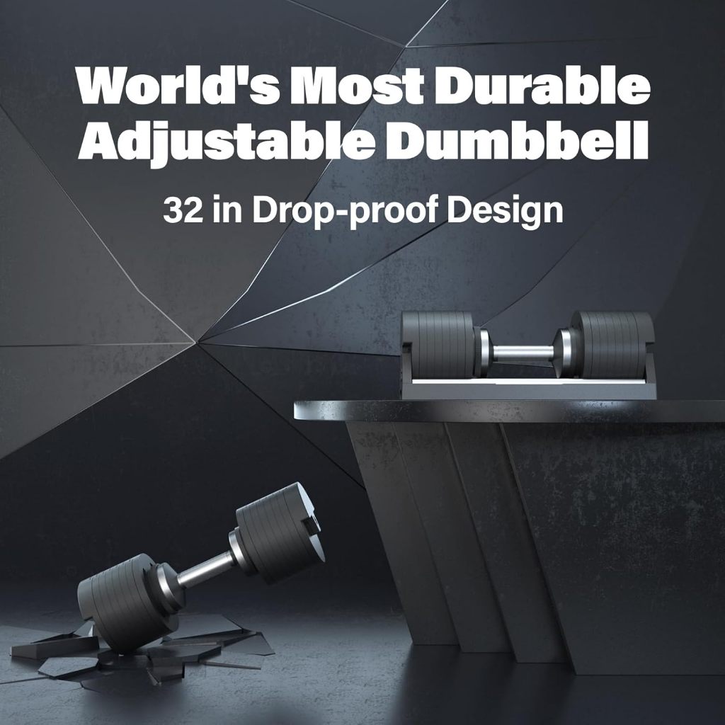 SNODE AD80 Drop Resistance 80 lbs Adjustable Dumbbell Set- Exhaustion Training Weights Adjustable Dumbbells-
