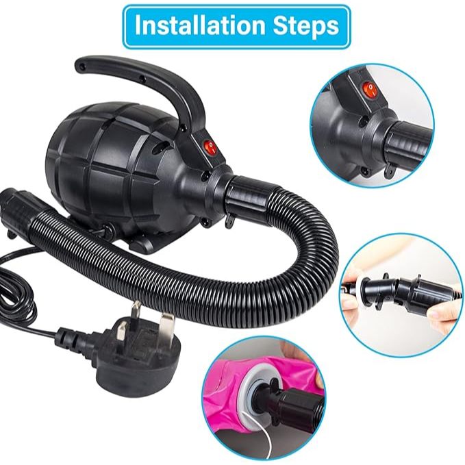 Electric Air Pump High Power Electric Air Pump 600W Portable Inflator Pump with 4 Sizes Nozzle UK plug
