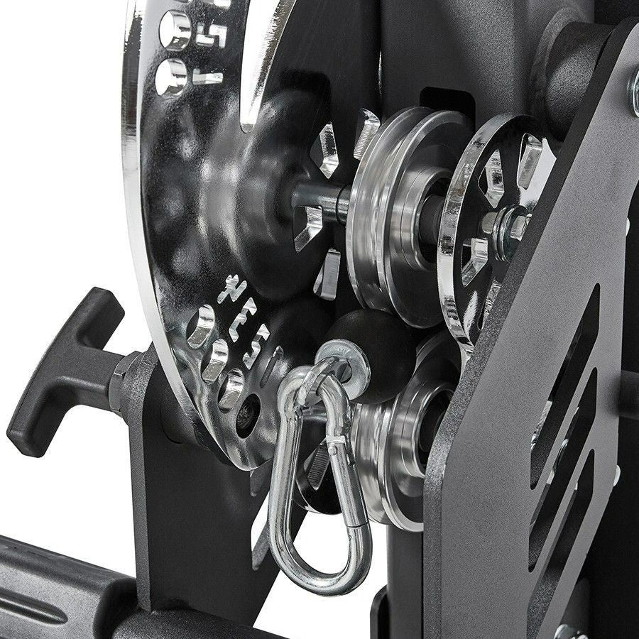 MMB Akro Dual Function Lat Pulldown/Seated Row Machine with Adjustable Cable Height - Convenient Pin Load System