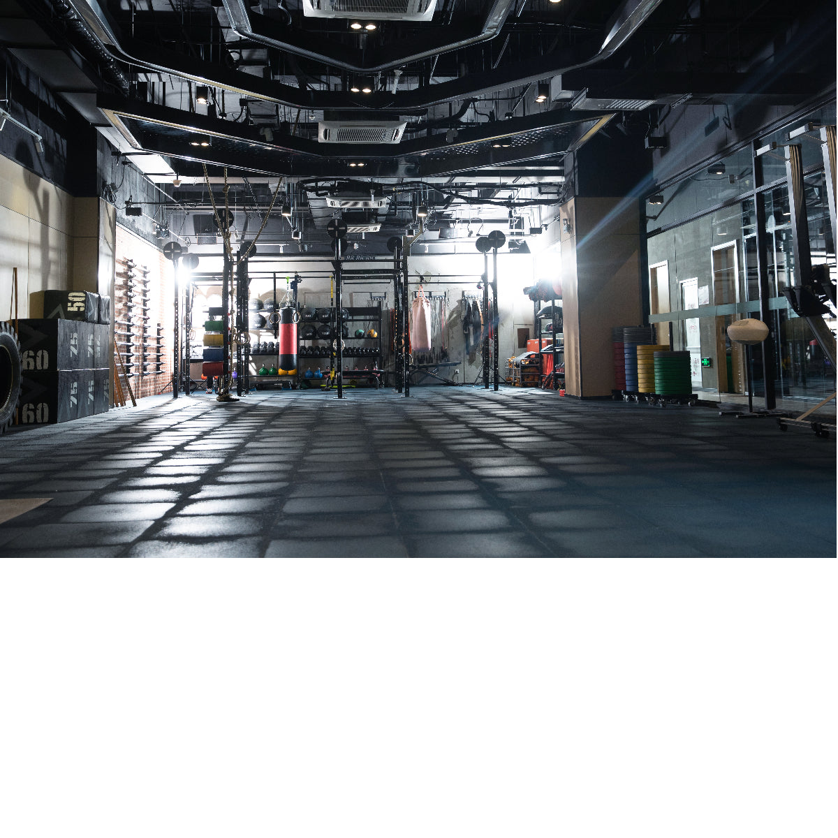 Rubber gym mats High Density EPDM Rubber Tile Mat With Connector 20mm Thickness Crossfit Gym Flooring