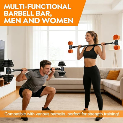Dumbbell Converter, Transform Dumbbells to Barbell Bar,Adjustable & Up to 176 lb, Anti-Slip Grip & Secure Fit, Dumbbell Barbell Converter Bar Set for Home Gym, Compatible with Most Dumbbells