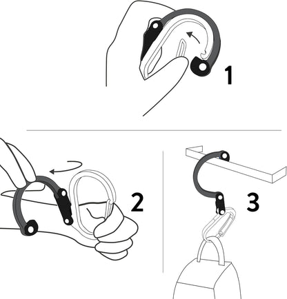 Garu Clip 360 – Versatile 3-in-1 Rotating Carabiner & Gear Hook for Hands-Free Storage