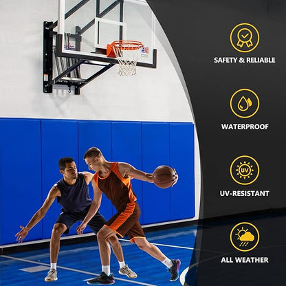Gym Wall Pads, Protective Wall Padding for Gym, Boxing, Garage, Basement, Kids Playroom, Basketball Court Wall-Mounted Hoop, 2" Thick Wall Cushion Mat