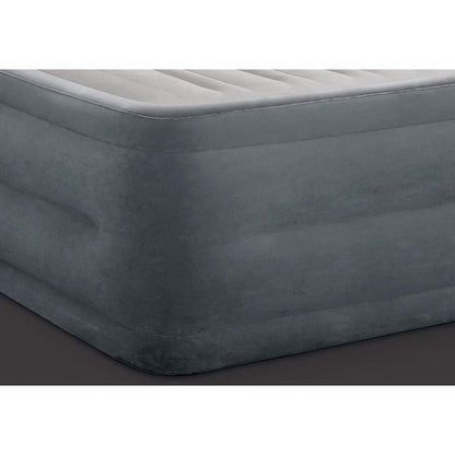 Intex Comfort Plush Mid Rise Dura-Beam Airbed with Internal Electric Pump, Bed Height 13", Queen, 67770, Gray, Queen (600 lbs)