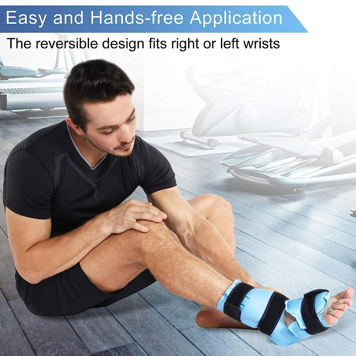 Ankle Foot Ice Pack Wraps for Injuries Reusable Gel Cold Compression Therapy for Feet Pain Relief, Plantar Fasciitis and Achilles Tendonitis, Soft Plush Lining, 2 Packs