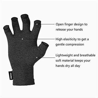 Promax Compression Gloves for Arthritis: Hand and Thumb Support for Women and Men with Carpal Tunnel, Rheumatoid, and Tendonitis - Fingerless Design