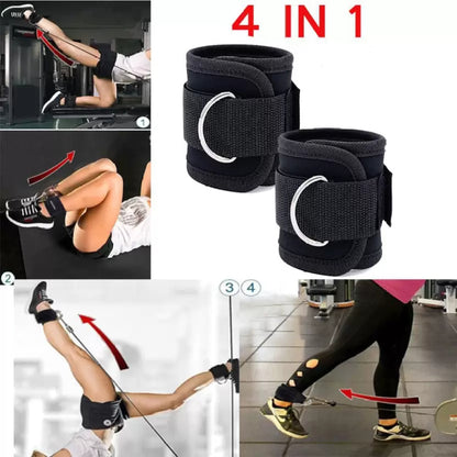 Fitness Ankle Straps for Cable Machine - Double D-Ring