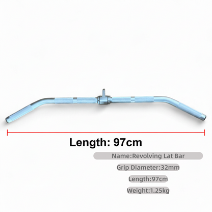 Premium Hollow Aluminium Cable Bar for Lat Pulldowns & Triceps. Gantry/Flying Bird Machine Ready