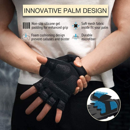 Moamoaboa Workout Gloves for Men and Women, Exercise Gloves for Weight Lifting, Cycling, Gym, Training, Breathable and Snug fit