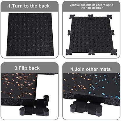 Rubber gym mats High Density EPDM Rubber Tile Mat With Connector 20mm Thickness Crossfit Gym Flooring