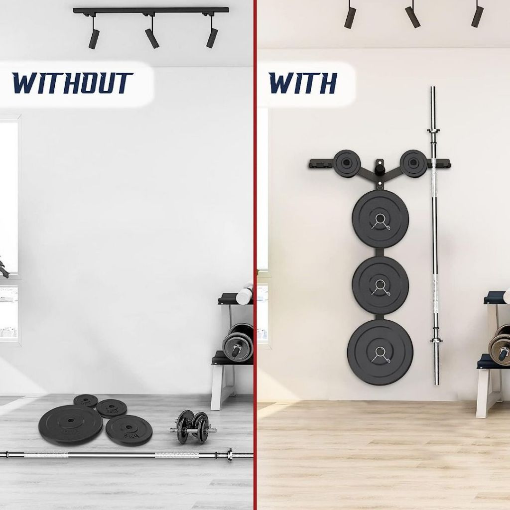 MMB Glaros Wall Mounted Weight Plate Barbell Rack