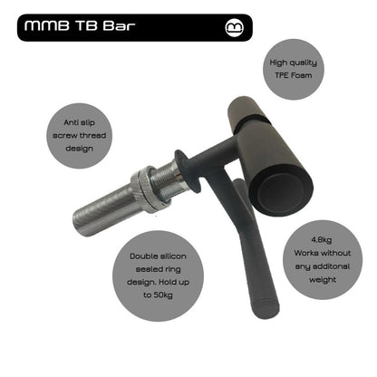 MMB Knimi Tib Bar - Tibialis Anterior Exercise Equipment for Strength Training Calves and Shins, Ripping Lower Leg Muscles, Compatible with 50mm Olympic Weight Plates and 25mm Standard Plates