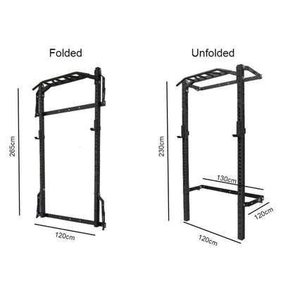 Pato Foldable Squat Rack with Multi-Grip Bar Deploy in 3 Seconds