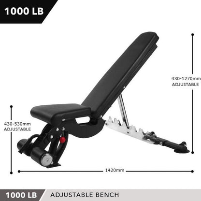 MMB 2000 Adjustable Gym Bench - Incline, Decline, Flat Workout Benches
