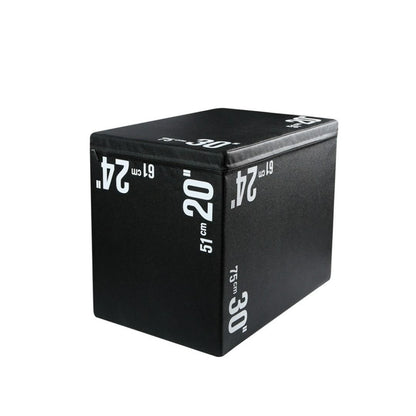 MMB Triata Plyo Box - 3 in 1 Foam Plyometric Box - Jump Box for MMA, Crossfit - Adjustable Height Plyometric Jump Box for Home Gym - PVC Cover Platform & High-Density Workout Box