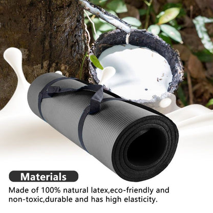 NBR Yoga Mat Non-Slip Workout Mat for Yoga, Pilates and Exercises Extra Wide 183cm x 61cm Thickness 10mm with Carrying Strap