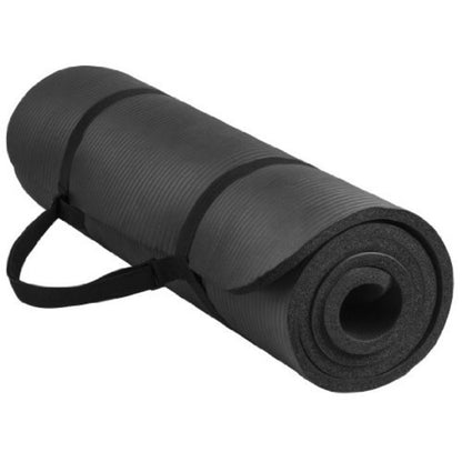 NBR Yoga Mat Non-Slip Workout Mat for Yoga, Pilates and Exercises Extra Wide 183cm x 61cm Thickness 10mm with Carrying Strap