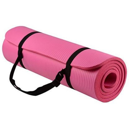 NBR Yoga Mat Non-Slip Workout Mat for Yoga, Pilates and Exercises Extra Wide 183cm x 61cm Thickness 10mm with Carrying Strap