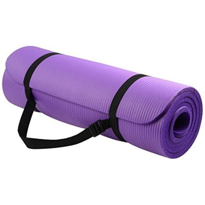 NBR Yoga Mat Non-Slip Workout Mat for Yoga, Pilates and Exercises Extra Wide 183cm x 61cm Thickness 10mm with Carrying Strap
