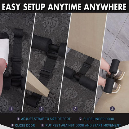 Nordic Hamstring Curl Strap - Premium Home Workout Gear - 10 Second Setup Nordic Curl - Rated for 300+ pounds - Used for Hamstring Curls, Spanish Squats, Ab Workout, Nordic Curl