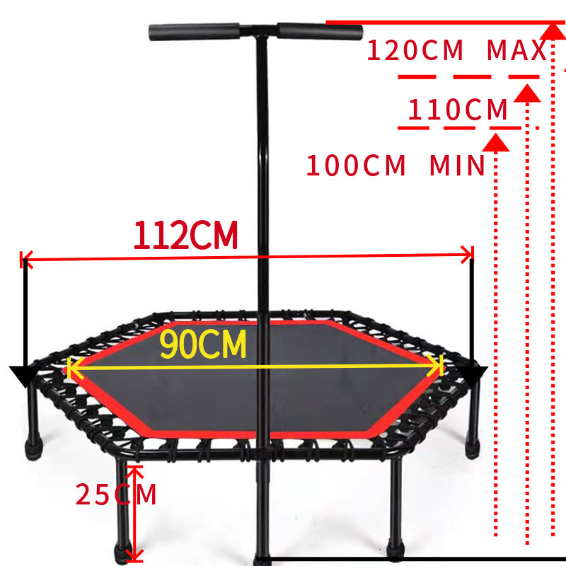 Trampoline with Adjustable Handle Bar for adult Fitness Bungee Rebounder Exercise Jumping Cardio Trainer Workout / Gym Home Strength Training Mini trampoline