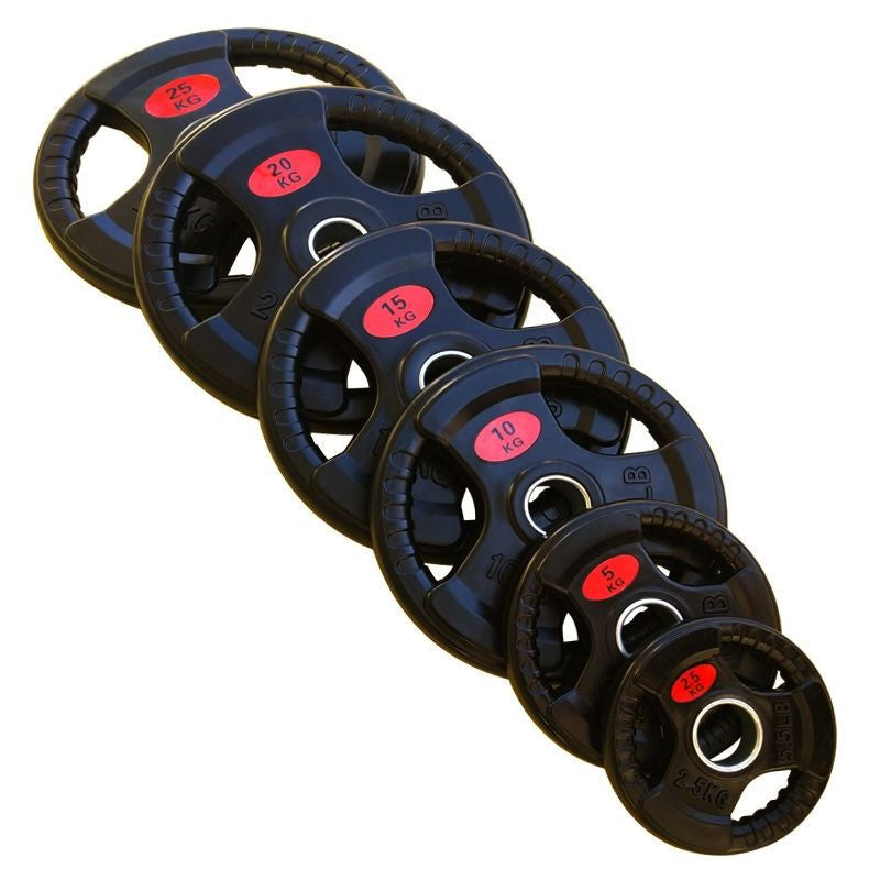 Rubber Coated Olympic Weight Plates Tri Holes Weight