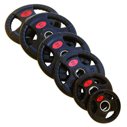 Rubber Coated Olympic Weight Plates Tri Holes Weight