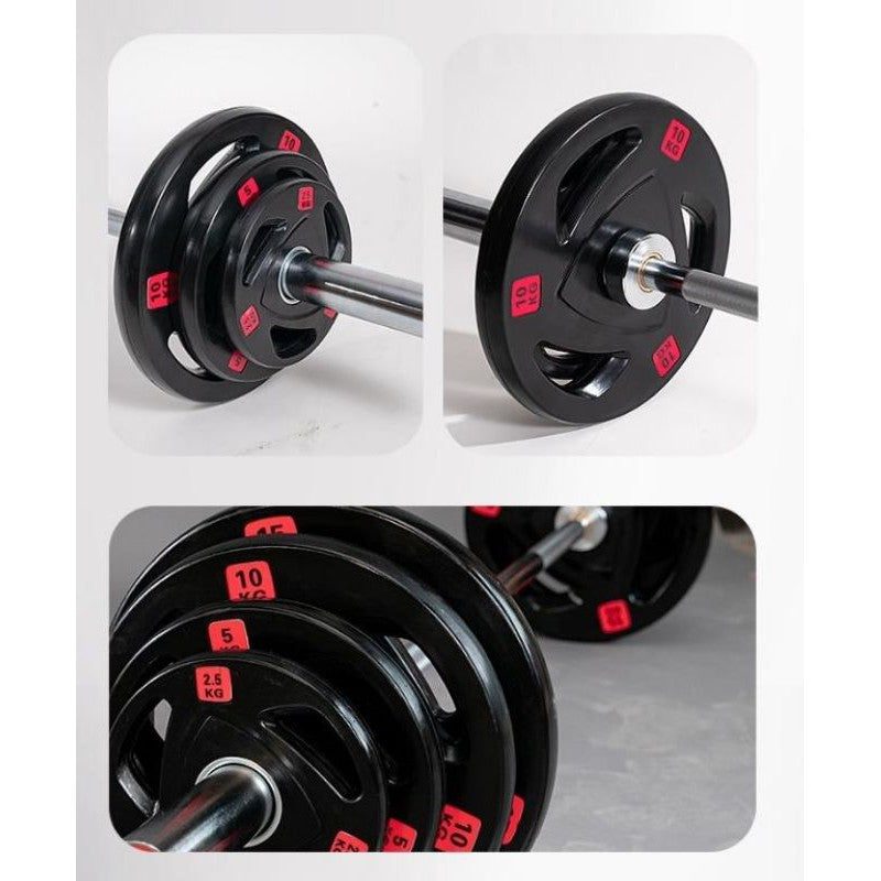 Rubber Coated Olympic Weight Plates Tri Holes Weight