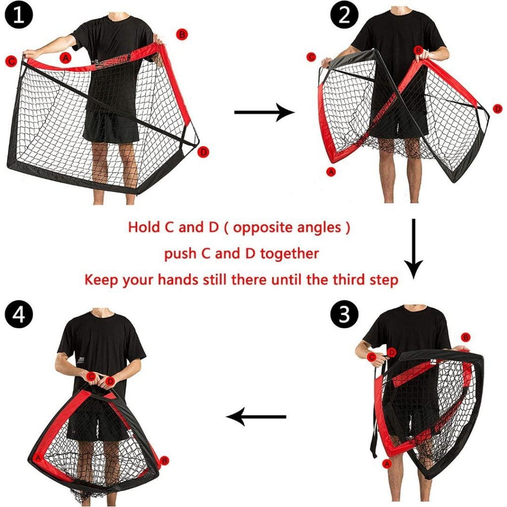 Backyard Soccer Goal - Portable Kids Soccer Net - Pop Up Folding Indoor + Outdoor Goals - 4' x 3'