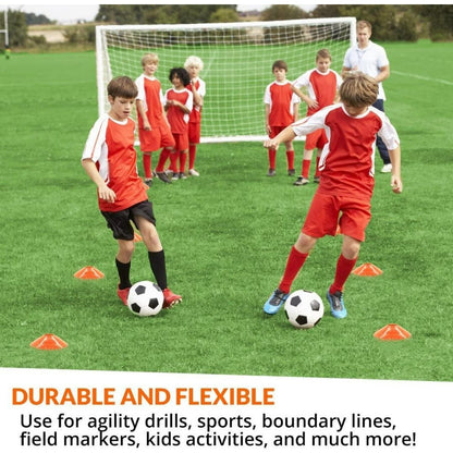 Pro Disc Cones (Set of 50) - Agility Soccer Cones with Carry Bag and Holder for Sports Training, Football, Basketball, Coaching, Practice Equipment, Kids