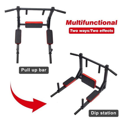 Multifunctional Wall Mounted Pull Up Bar/Chin Up bar,Dip Station for Indoor Home Gym Workout