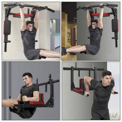 Multifunctional Wall Mounted Pull Up Bar/Chin Up bar,Dip Station for Indoor Home Gym Workout