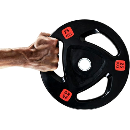 Rubber Coated Olympic Weight Plates Tri Holes Weight