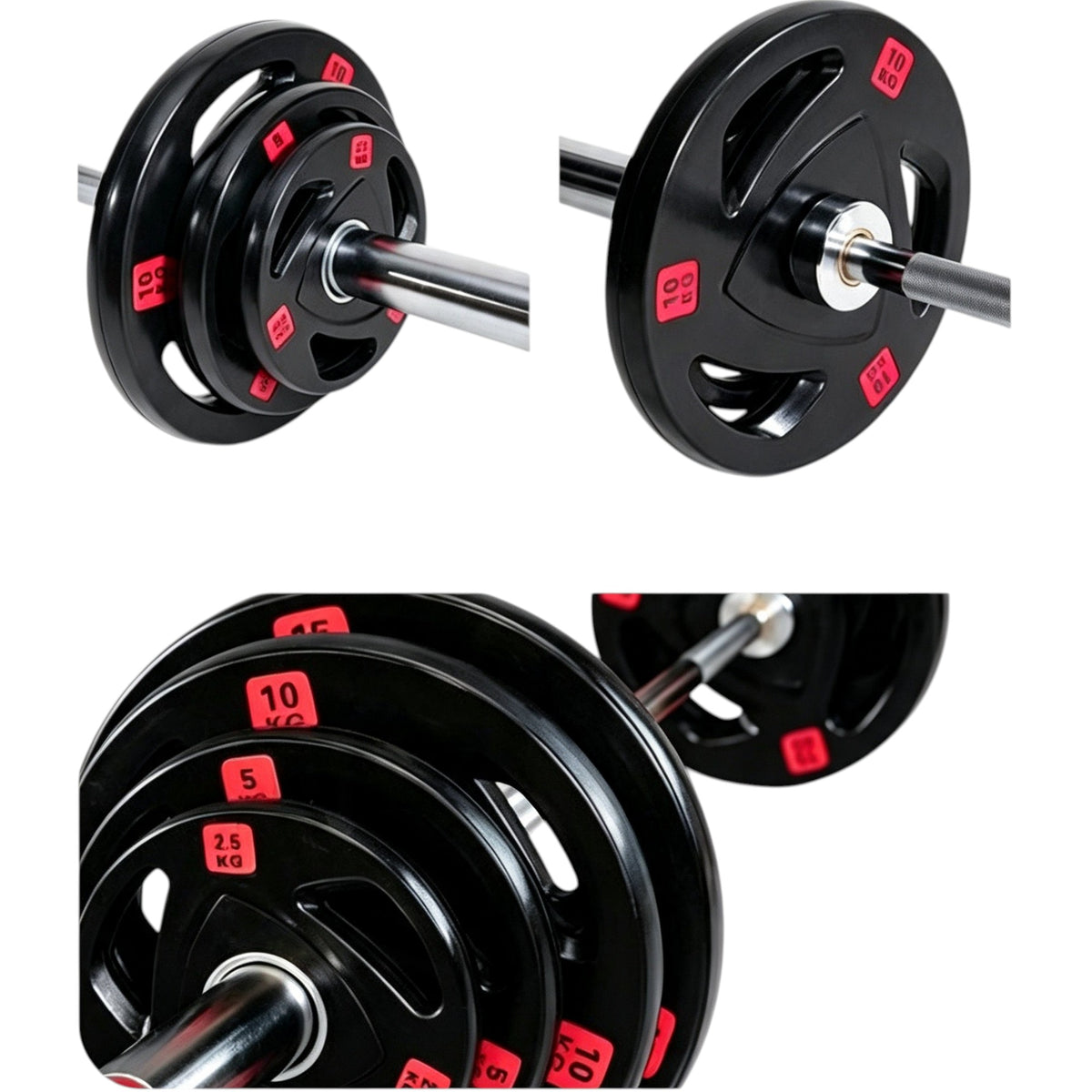 Rubber Coated Olympic Weight Plates Tri Holes Weight