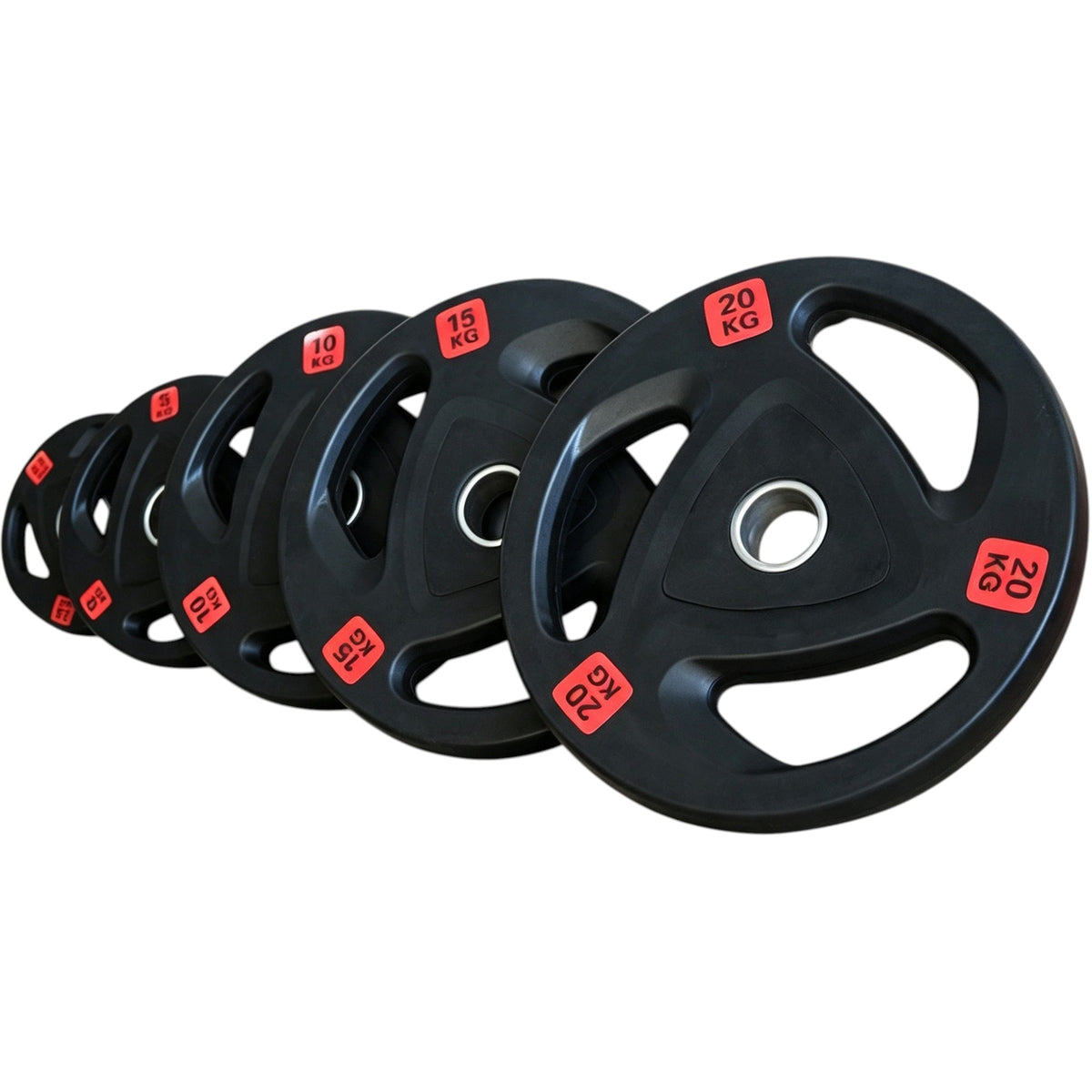 Rubber Coated Olympic Weight Plates Tri Holes Weight