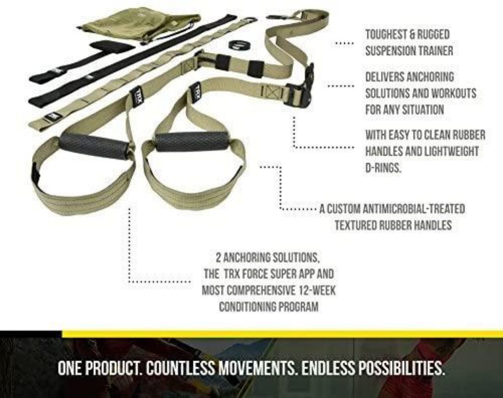 TRX Tactical Gym: The Most Durable Bodyweight Suspension Trainer Free Rugged Mesh Travel Bag