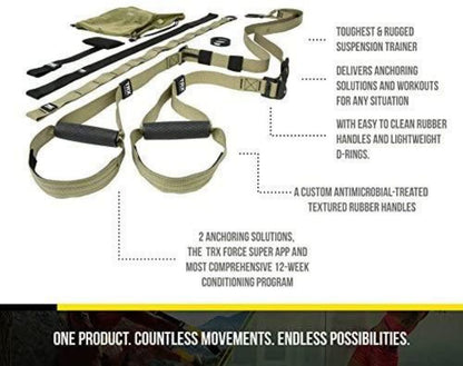 TRX Tactical Gym: The Most Durable Bodyweight Suspension Trainer Free Rugged Mesh Travel Bag