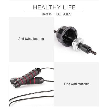 Adjustable Skipping Rope Tangle-free Jump Rope Fitness Rope Sports Rope Steel Wire Rope for Skipping 9.8ft