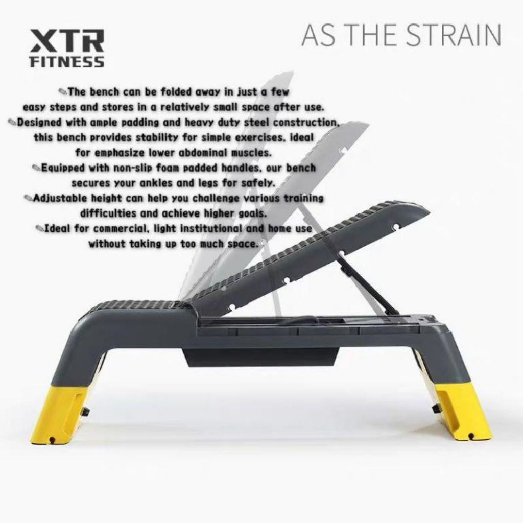 Vimat Foldable Adjustable Aerobic Stepper Deck Dumbell Gym Bench