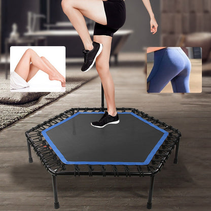 Trampoline with Adjustable Handle Bar for adult Fitness Bungee Rebounder Exercise Jumping Cardio Trainer Workout / Gym Home Strength Training Mini trampoline