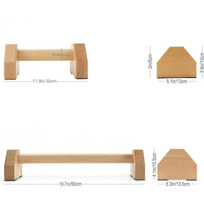 Wood Parallettes Handstand Pushups Stands Bars Gymnastic Russian Style Stretch Push-Ups Double Rod