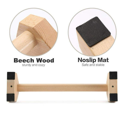 Wood Parallettes Handstand Pushups Stands Bars Gymnastic Russian Style Stretch Push-Ups Double Rod