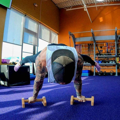 Wood Parallettes Handstand Pushups Stands Bars Gymnastic Russian Style Stretch Push-Ups Double Rod