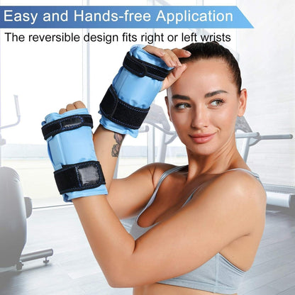 Wrist Ice Pack Wraps for Carpal Tunnel Relief (2-Piece Set) Reusable Gel Ice Packs for Hand Injuries Rheumatoid Tendinitis and Swelling Blue-pack 2