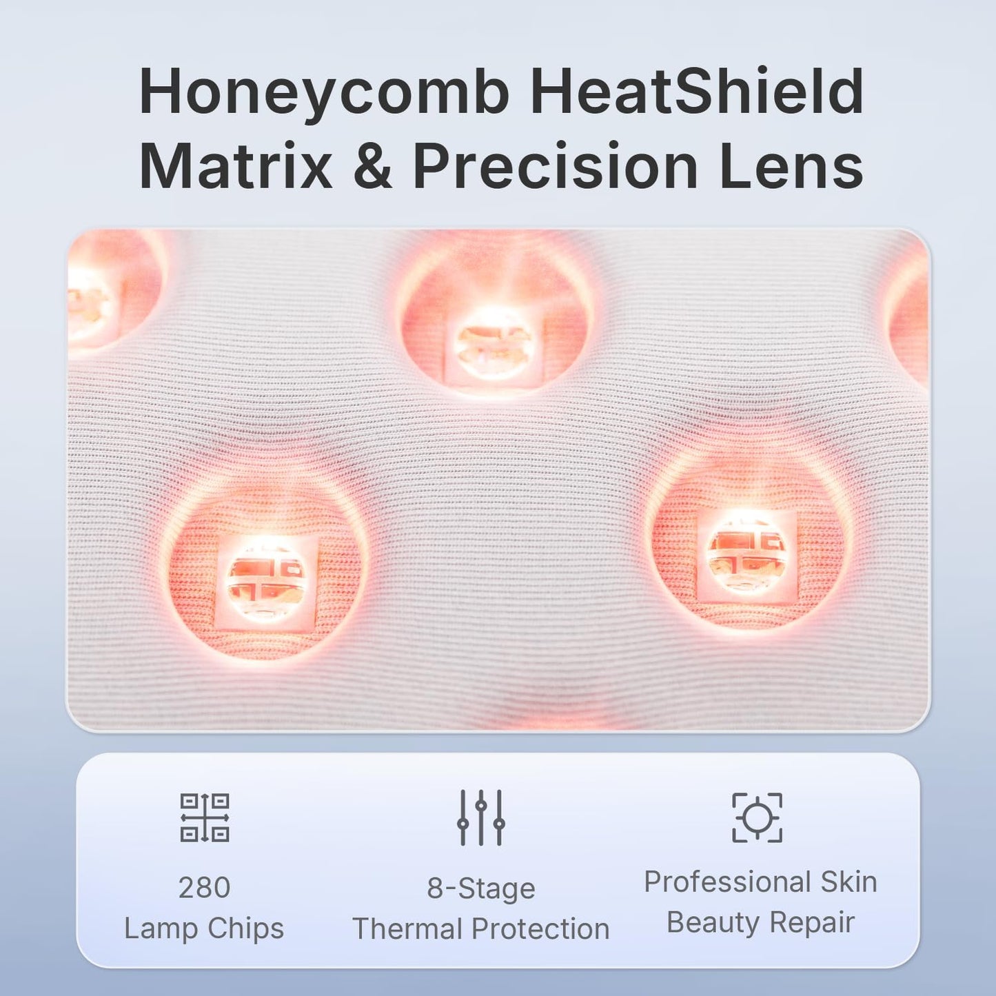 红光治疗面膜，280颗LED灯珠，三芯片LED，4种光照模式，遥控器，含护目镜，FDA认证家用专业护肤设备