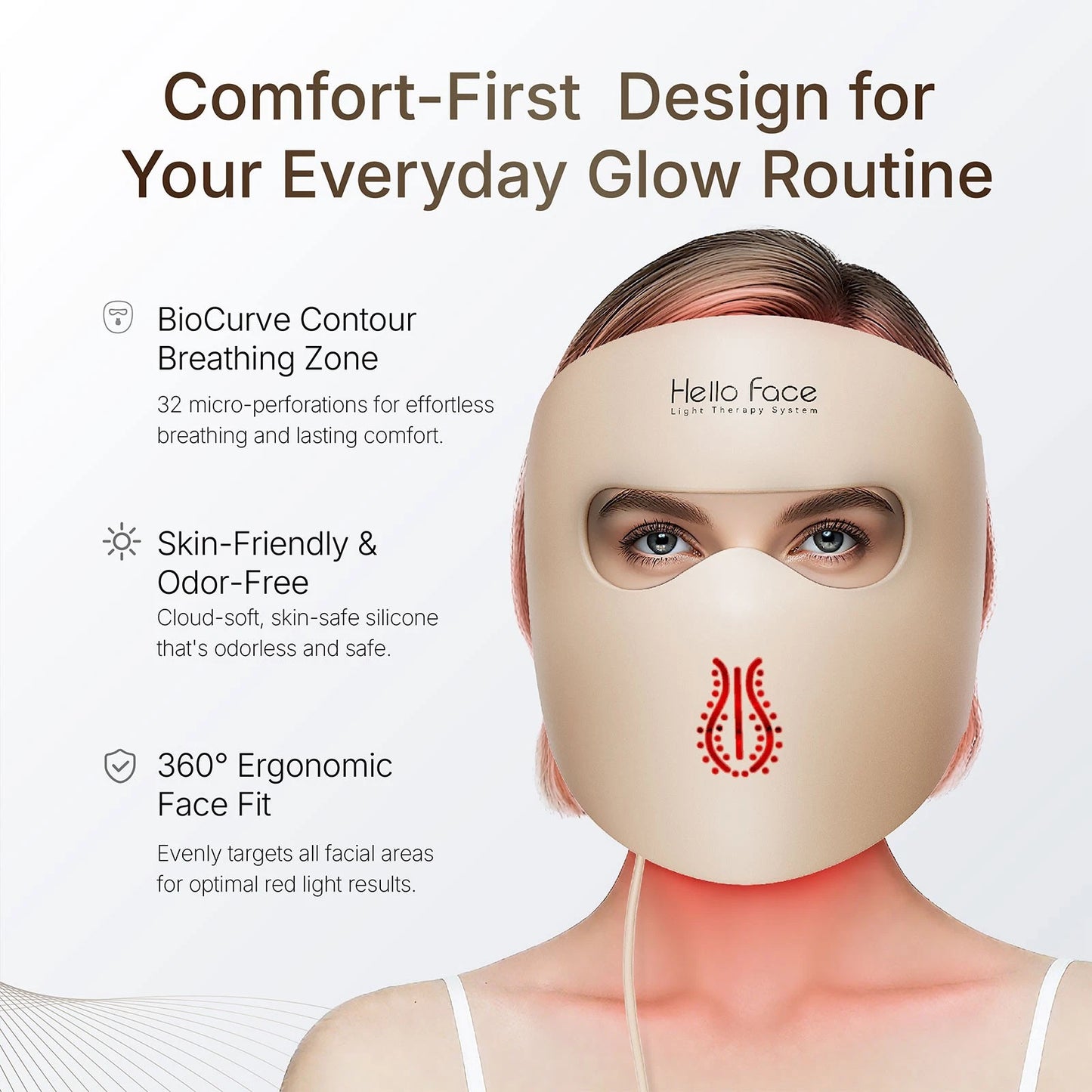 New Hello Face 4D LED Red Light Therapy Face Mask Wireless 311LEDs 4 Modes