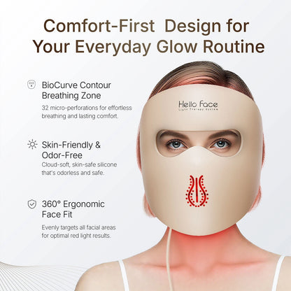 New Hello Face 4D LED Red Light Therapy Face Mask Wireless 311LEDs 4 Modes