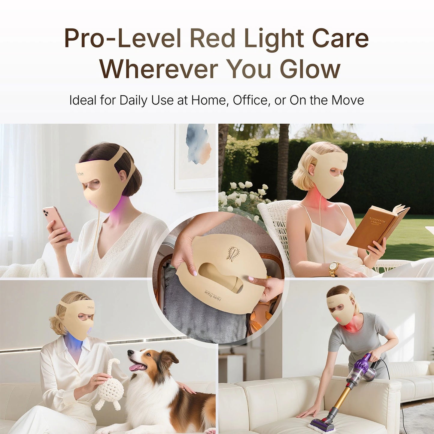 New Hello Face 4D LED Red Light Therapy Face Mask Wireless 311LEDs 4 Modes