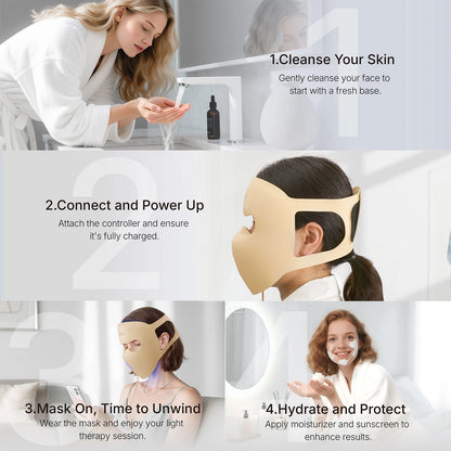 New Hello Face 4D LED Red Light Therapy Face Mask Wireless 311LEDs 4 Modes