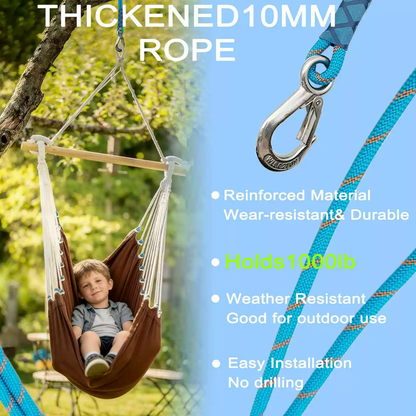 1 PCS Swing Ropes Hammock Extensions, Heavy-Duty Multi-Use Hanging Rope for Outdoor Weatherproof & UV-Resistant Web & Saucer Swings